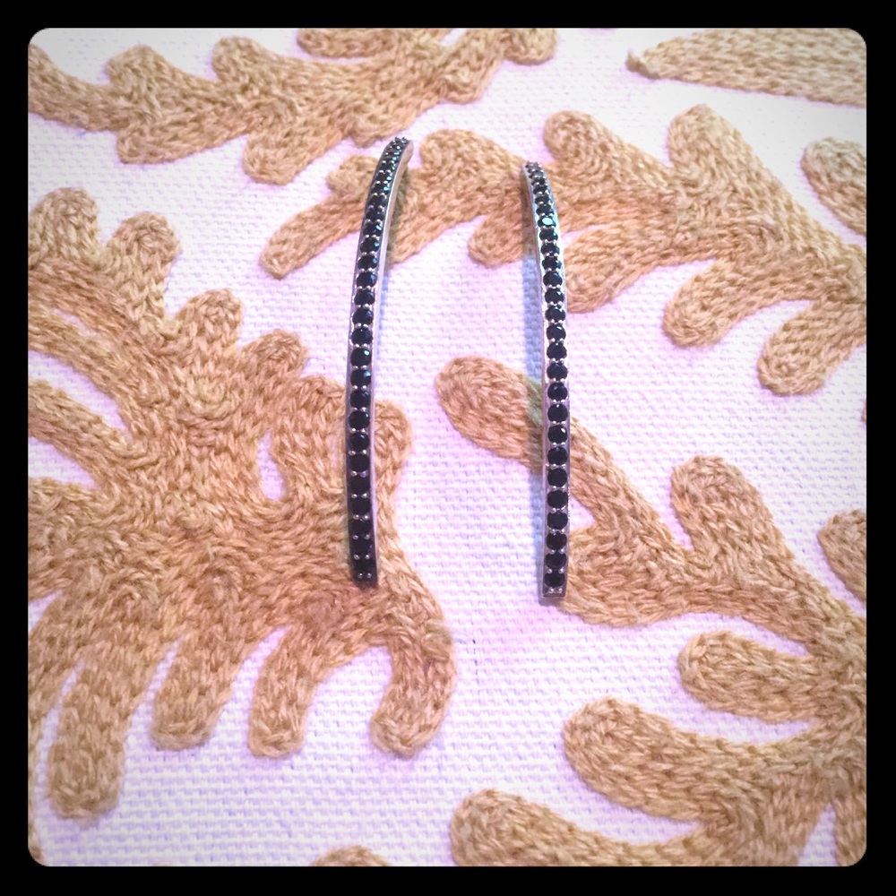 Silpada Black Stone Earrings .925 Sterling Silver